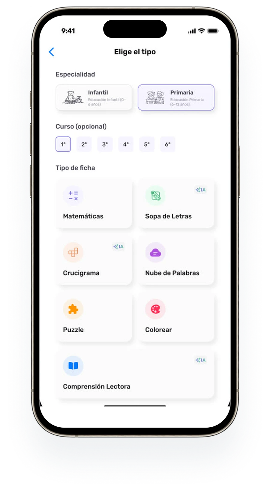 Select activity type
